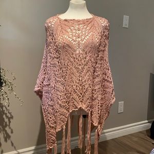 Pink Crochet Poncho